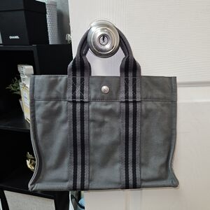 Authentic Hermes Canvas Tote Bag